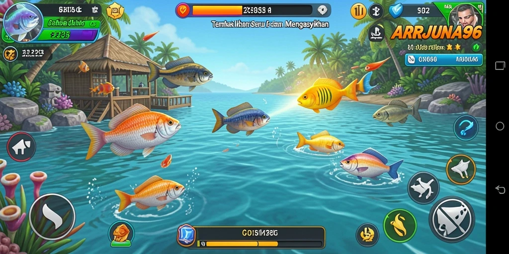 Tampilan gameplay Tembak Ikan yang seru dan menantang di ARJUNA96.