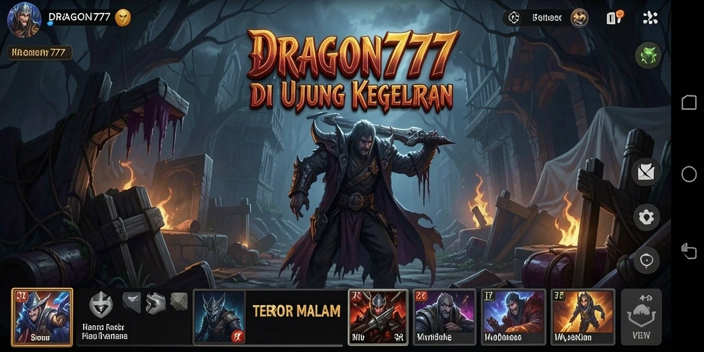 Screenshot gameplay menyeramkan dari DRAGON777 dengan efek visual yang menakutkan.