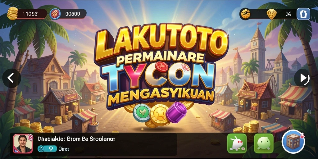 Screenshot menunjukkan gameplay seru LAKUTOTO dalam membangun bisnis Tycoon.