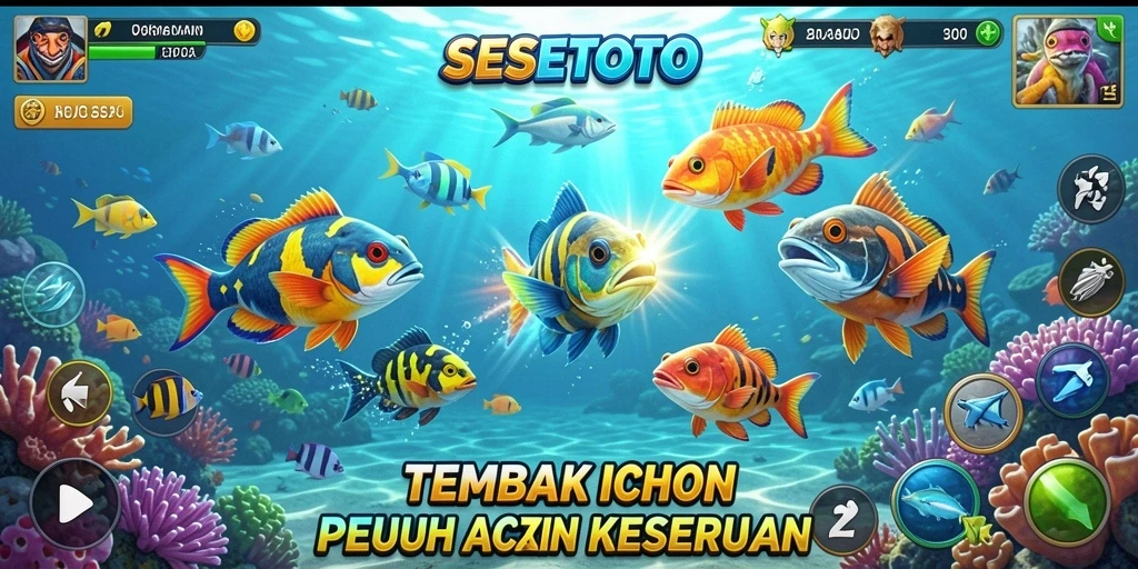Tangkapan layar SESETOTO dengan gameplay seru Tembak Ikan.